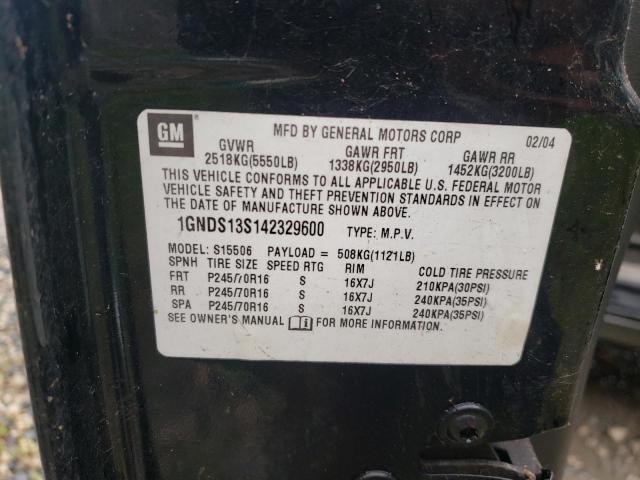 Photo 10 from auction – 2004 CHEVROLET TRAILBLAZE with VIN 1GNDS13S142329600
