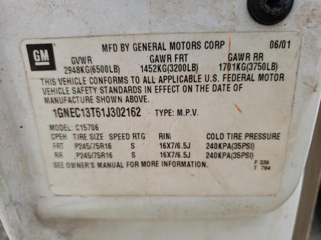 Photo 10 from auction – 2001 CHEVROLET TAHOE with VIN 1GNEC13T61J302162