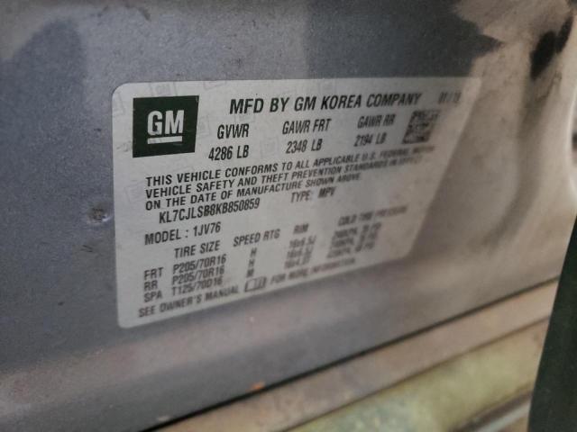 Photo 10 from auction – 2019 CHEVROLET TRAX 1LT with VIN KL7CJLSB8KB850859