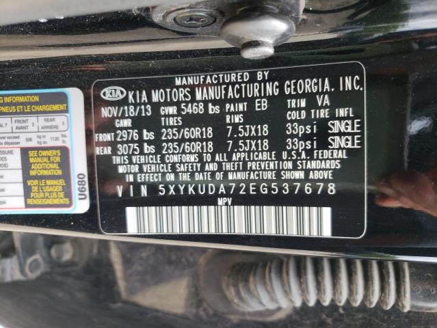 Photo 10 from auction – 2014 KIA SORENTO EX with VIN 5XYKUDA72EG537678