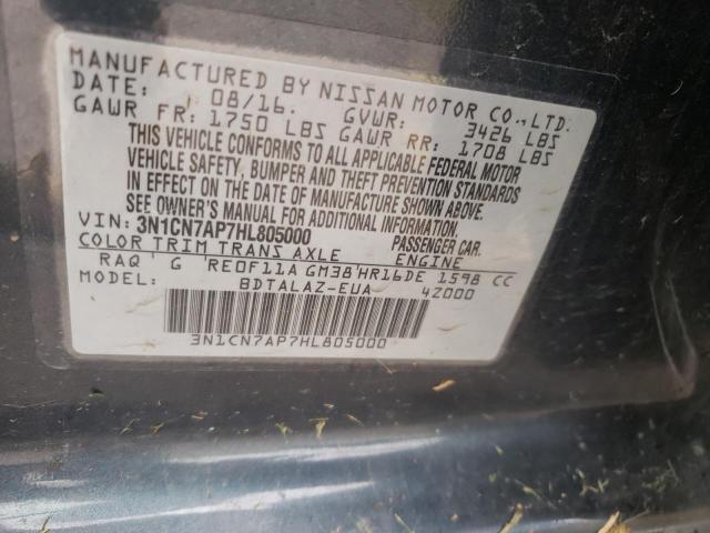 Photo 10 from auction – 2017 NISSAN VERSA with VIN 3N1CN7AP7HL805000