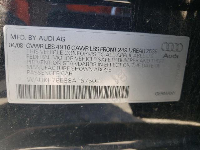 Photo 10 from auction – 2008 AUDI A4 2.0T AV with VIN WAUKF78E88A167502