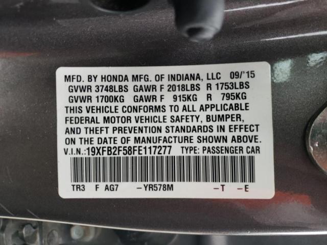 Photo 10 from auction – 2015 HONDA CIVIC LX with VIN 19XFB2F58FE117277