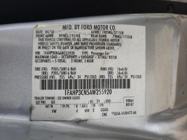Photo 10 from auction – 2010 FORD FOCUS SE with VIN 1FAHP3CN5AW255920
