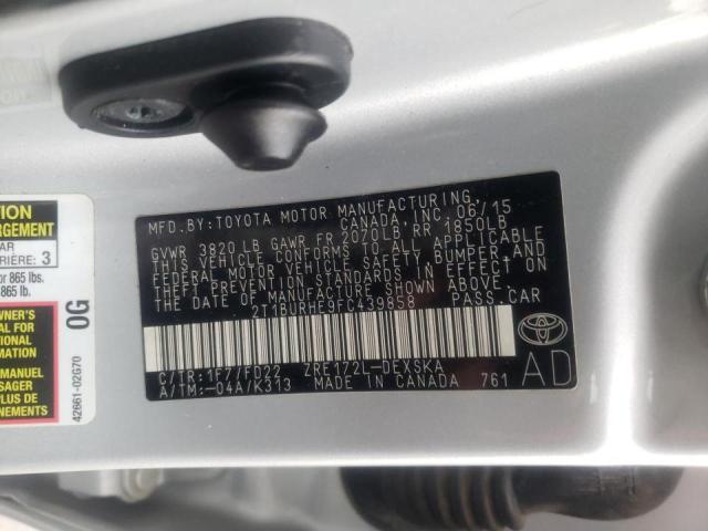Photo 10 from auction – 2015 TOYOTA COROLLA L with VIN 2T1BURHE9FC439858