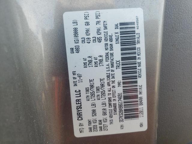 Photo 10 from auction – 2008 DODGE RAM 2500 S with VIN 3D7KS28A98G174691