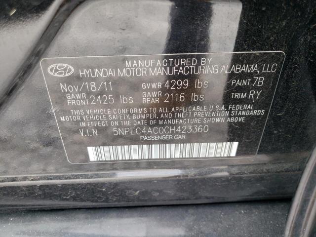 Photo 10 from auction – 2012 HYUNDAI SONATA SE with VIN 5NPEC4AC0CH423360