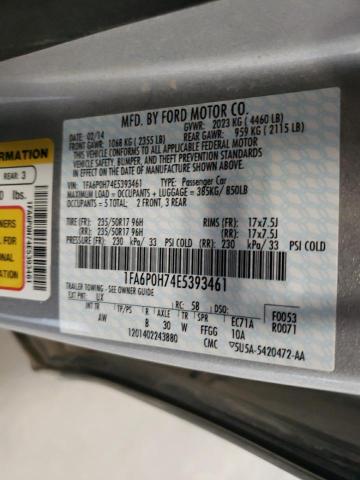 Photo 10 from auction – 2014 FORD FUSION SE with VIN 1FA6P0H74E5393461