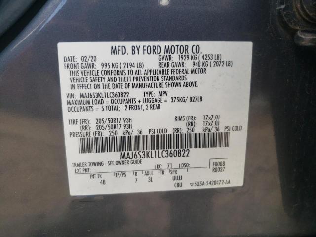 Photo 10 from auction – 2020 FORD ECOSPORT T with VIN MAJ6S3KL1LC360822
