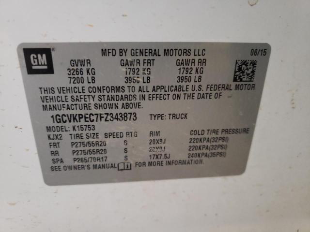 Photo 10 from auction – 2015 CHEVROLET SILVERADO with VIN 1GCVKPEC7FZ343873