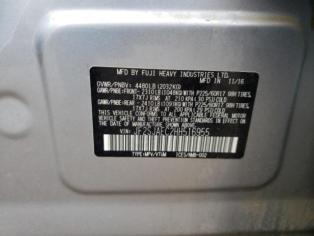 Photo 10 from auction – 2017 SUBARU FORESTER 2 with VIN JF2SJAEC2HH516955