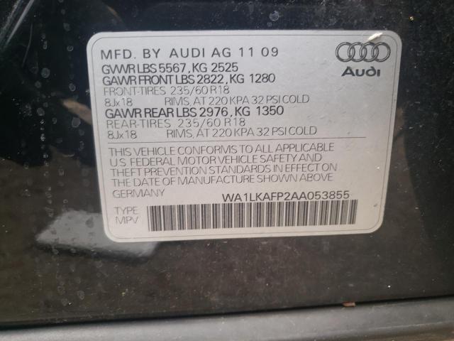 Photo 10 from auction – 2010 AUDI Q5 PREMIUM with VIN WA1LKAFP2AA053855
