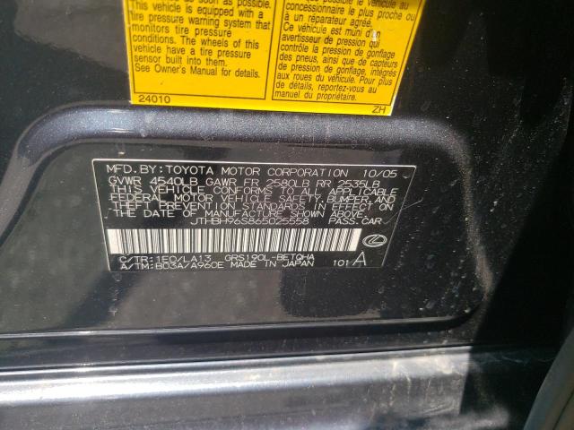 Photo 10 from auction – 2006 LEXUS GS 300 with VIN JTHBH96S865025558