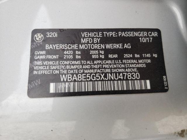 Photo 10 from auction – 2018 BMW 320 XI with VIN WBA8E5G5XJNU47830