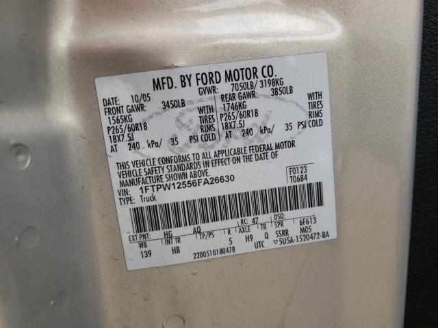 Photo 10 from auction – 2006 FORD F150 SUPER with VIN 1FTPW12556FA26630