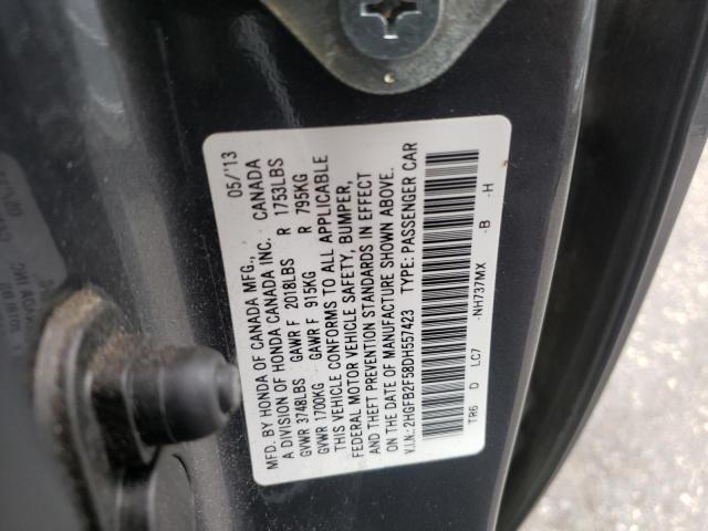 Photo 10 from auction – 2013 HONDA CIVIC LX with VIN 2HGFB2F58DH557423