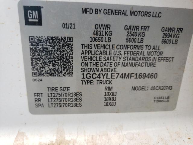Photo 10 from auction – 2021 CHEVROLET silverado with VIN 1GC4YLE74MF169460