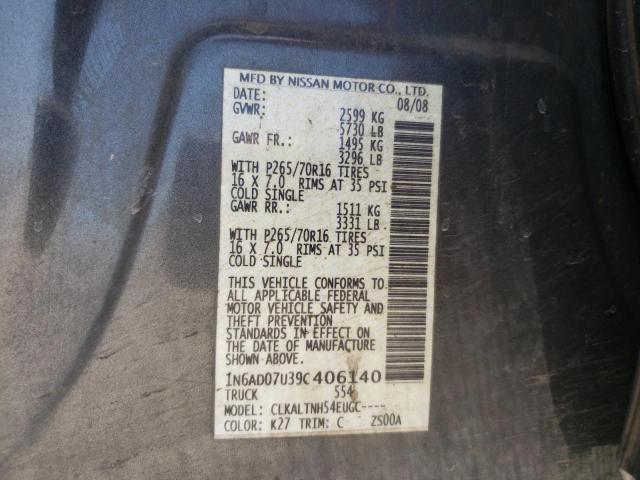 Photo 10 from auction – 2009 NISSAN FRONTIER C with VIN 1N6AD07U39C406140