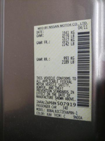 Photo 10 from auction – 2011 NISSAN ALTIMA BAS with VIN 1N4AL2AP6BN507919