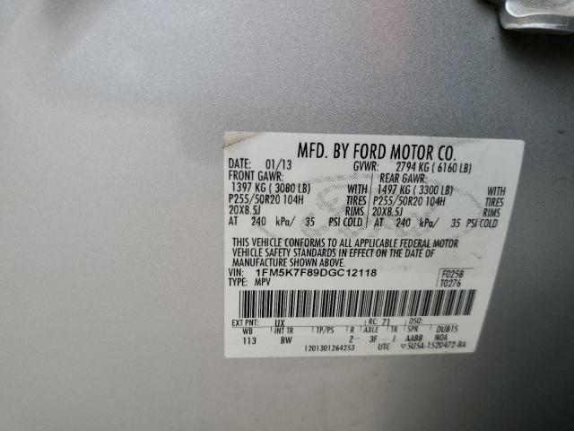 Photo 10 from auction – 2013 FORD EXPLORER L with VIN 1FM5K7F89DGC12118