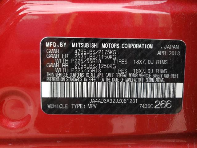 Photo 10 from auction – 2018 MITSUBISHI OUTLANDER with VIN JA4AD3A32JZ061201