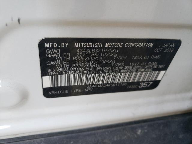Photo 10 from auction – 2019 MITSUBISHI OUTLANDER with VIN JA4AR3AU4KU011196