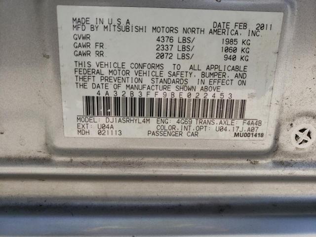 Фото 10 с аукциона – 2011 MITSUBISHI GALANT ES с VIN 4A32B3FF9BE022453