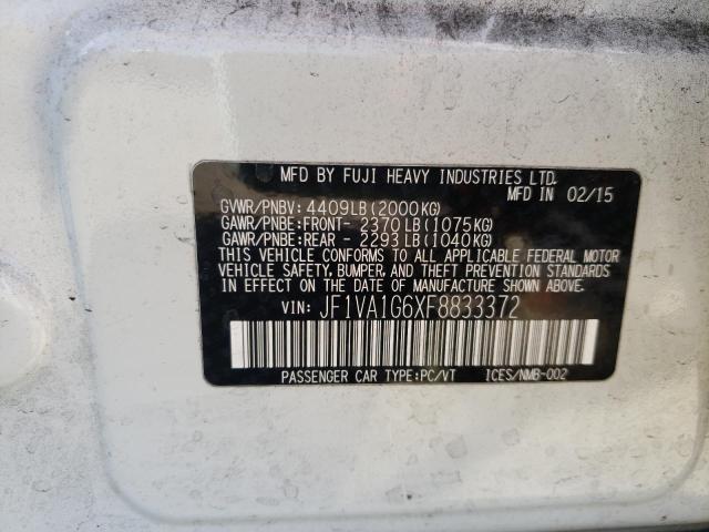 Photo 10 from auction – 2015 SUBARU WRX LIMITE with VIN JF1VA1G6XF8833372