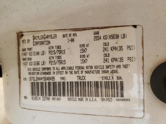 Photo 10 from auction – 2000 DODGE DAKOTA QUA with VIN 1B7GL2AX4YS648499