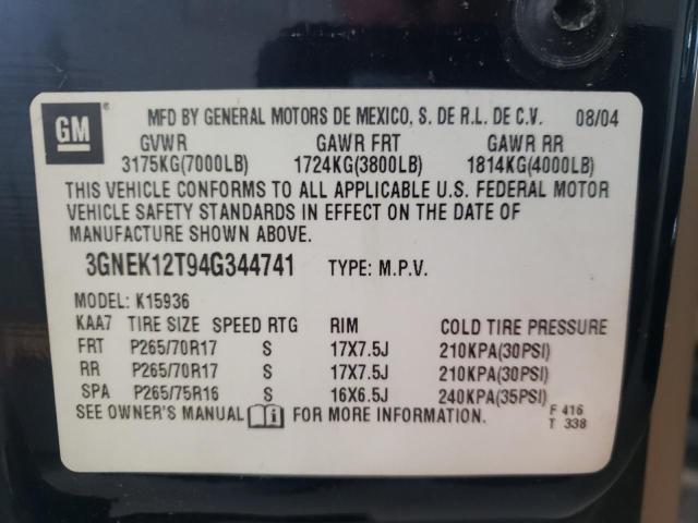 Photo 10 from auction – 2004 CHEVROLET AVALANCHE with VIN 3GNEK12T94G344741