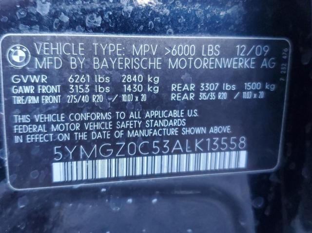 Photo 10 from auction – 2010 BMW X6 M with VIN 5YMGZ0C53ALK13558