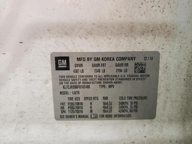 Photo 10 from auction – 2015 CHEVROLET TRAX 1LT with VIN KL7CJRSB6FB102488