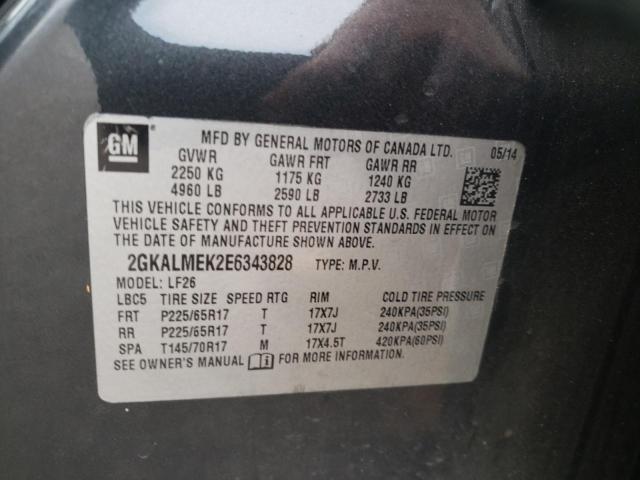 Photo 10 from auction – 2014 GMC TERRAIN SL with VIN 2GKALMEK2E6343828