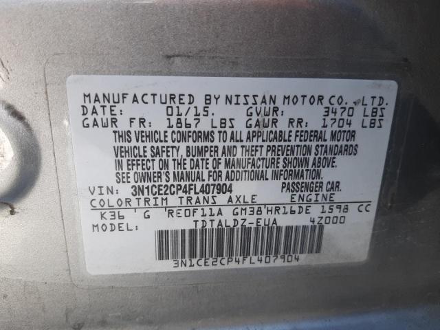 Photo 10 from auction – 2015 NISSAN VERSA NOTE with VIN 3N1CE2CP4FL407904