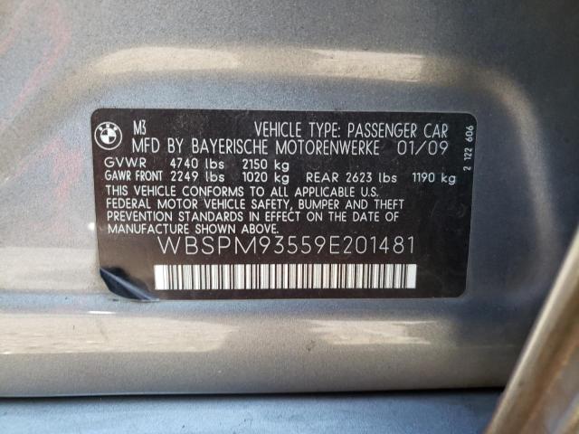 Photo 10 from auction – 2009 BMW M3 with VIN WBSPM93559E201481