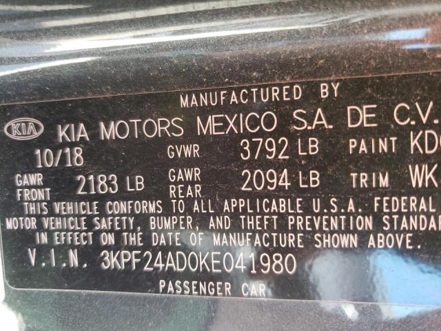 Photo 10 from auction – 2019 KIA FORTE FE with VIN 3KPF24AD0KE041980