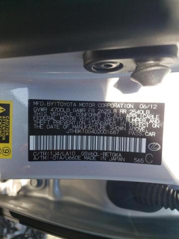 Photo 10 from auction – 2013 LEXUS ES 350 with VIN JTHBK1GG4D2001687