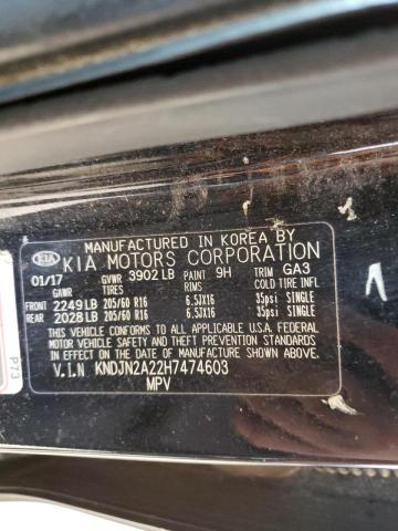 Photo 10 from auction – 2017 KIA SOUL with VIN KNDJN2A22H7474603