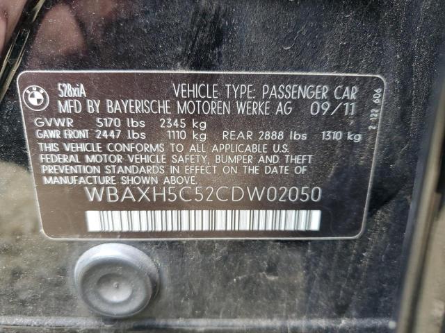 Photo 10 from auction – 2012 BMW 5 SERIES with VIN WBAXH5C52CDW02050