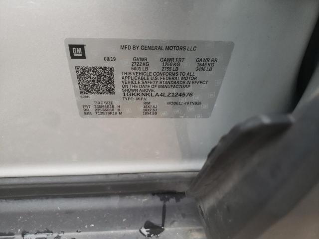 Photo 10 from auction – 2020 GMC ACADIA SLE with VIN 1GKKNKLA4LZ124576