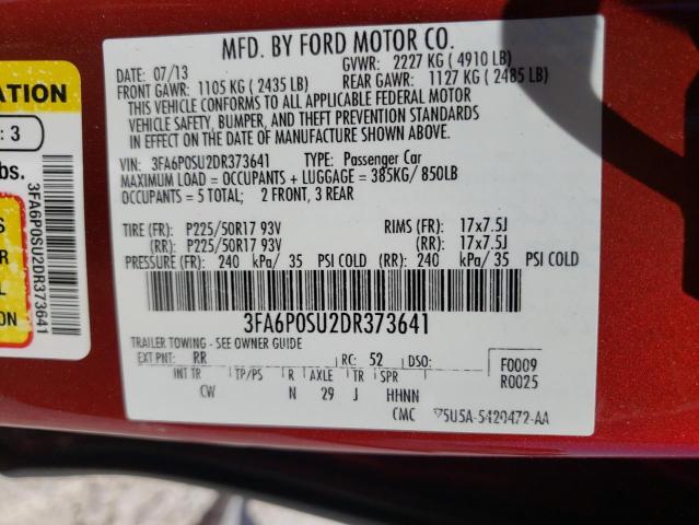 Photo 10 from auction – 2013 FORD FUSION TIT with VIN 3FA6P0SU2DR373641