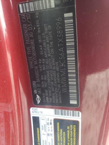 Photo 10 from auction – 2010 MINI COOPER CLU with VIN WMWML3C56ATX38996