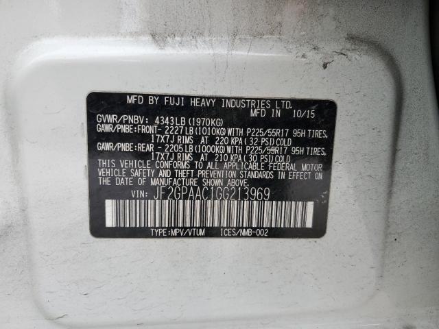 Photo 10 from auction – 2016 SUBARU CROSSTREK with VIN JF2GPAAC1GG213969