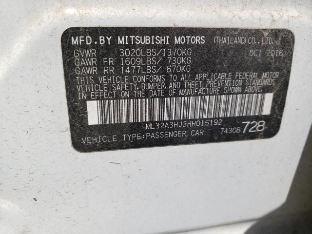 Photo 10 from auction – 2017 MITSUBISHI MIRAGE ES with VIN ML32A3HJ3HH015192