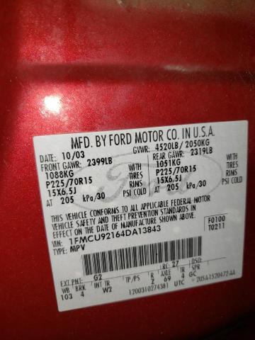 Photo 10 from auction – 2004 FORD ESCAPE XLS with VIN 1FMCU92164DA13843