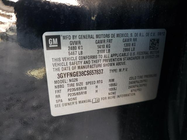 Photo 10 from auction – 2012 CADILLAC SRX with VIN 3GYFNGE38CS657837
