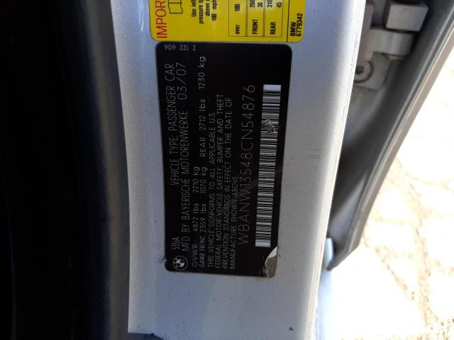 Photo 10 from auction – 2008 BMW 535 I with VIN WBANW13548CN54876