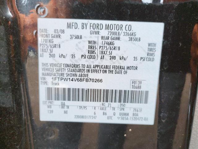 Photo 10 from auction – 2008 FORD F150 SUPER with VIN 1FTPW14V68FB70266