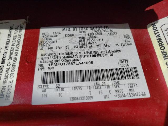 Photo 10 from auction – 2007 FORD EXPEDITION with VIN 1FMFU17567LA41095