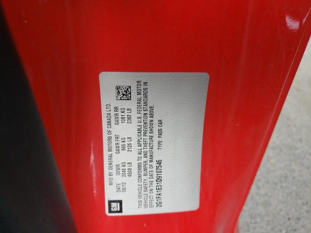 Photo 10 from auction – 2013 CHEVROLET CAMARO LS with VIN 2G1FA1E31D9107546